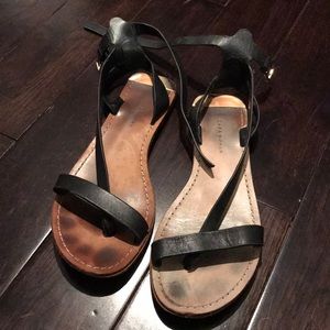 Zara worn black sandals 6